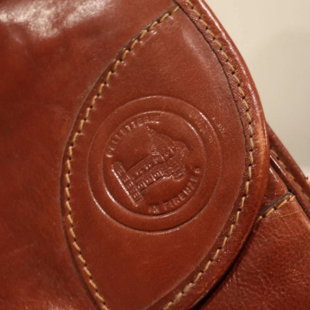 Pelletterie Firenze Vintage Messenger Saddle Laptop Bag Italian Leather‎